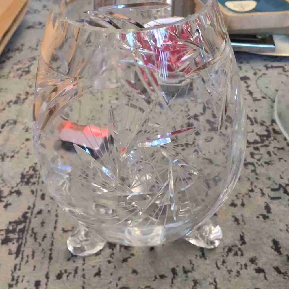 Elegant Crystal Cut Glass Vase